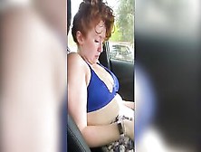 Blowing Dick And Making Herself Cum Into The Vehicle