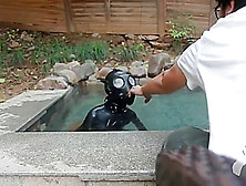Breathplay In Water With Gasmask