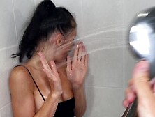 Refreshed Roommate In Cold Shower After Party