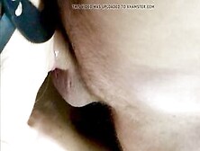 Blowing Off A Long Penis And Eating Cum.  Close-Up