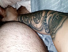 Tattooed Stepmom Jerks Off Stepson's Cock,  Making Him Feel Like A King