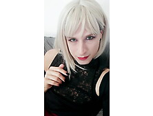 Back To Zion - Blonde Crossdresser Jerks Off Cock With Black Nails And Cums In Your Face