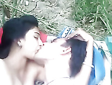 Indian Girlfriend Kissing Outdoor