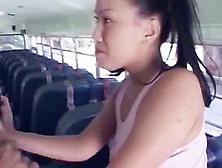 Asian Schoolgirl Bimbo Sucks On The Bus
