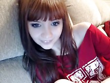 Teen Brunette Hottie Watches Herself On Webcam Rubbing Her
