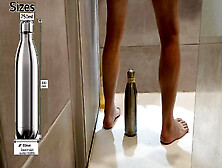 Anal Fuck With A Large Thermos Bottle Diam 80 In The Shower