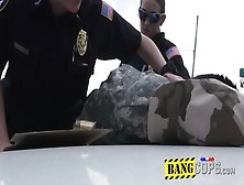 Dirty Pervert Blonde Female Cops Sucking Big Black Dick