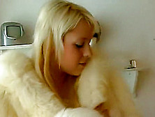 Stunning Blonde In Beautiful Fox Fur