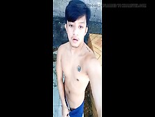 Asian Teen Guy With Big Cum In Graveyard