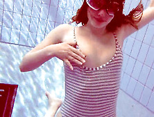Warm Euro Teen In Striped Clothes