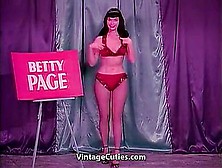 Bettie Stripping In Sparkling Clothing (1950S Vintage)
