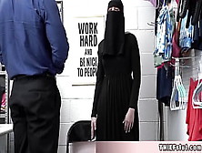 Hot Muslim Skank Tried To Conceal Some Stolen Stuff Under Her Clothes