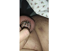 Fat Sissy Playing With Tiny Clit In Chastity