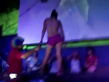 Drunk Girl Stripes On Stage