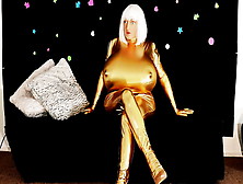 Gold Catsuit Fetish Doll Preview