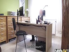 Vip4K.  Adorable Russian Girl Rides A Loan Officer's Dick In Her Office