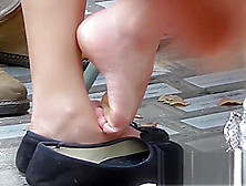 Really Nice Shoeplay With Her Right Foot