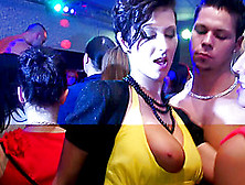 Willing Girls Suck Massive Cocks In The Club Followed By Hardcore Fucking