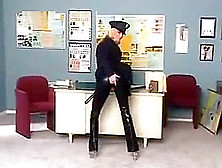 Erotic Blonde Girl In The Police Station