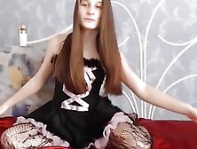 Sexy Teen Brunette Hair Brushing,  Striptease,  Long Hair