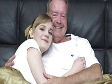 Sexy Blonde Bends Over To Get Fucked By Grandpa Big Cock