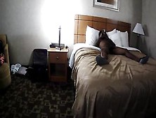 Large Booty Brunette Hair Is Getting Banged From The Back,  By A Ebony Man,  In A Hotel Room