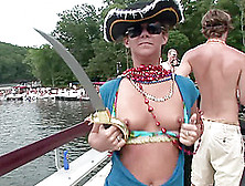 Wavy Haired Blonde Party Enjoys A Kinky Party On A Boat
