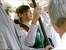 02E1323-A Girl Is Molested On A Crowded Bus And An Aphrodisiac Is Applied To Her Puss