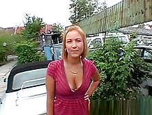Blonde European Down On Her Knees Sucking Dick In Public