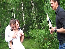 The Groom The Bride Drilled Hard In The Woods