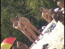 Nude Spy Cam On The Beach With A Black Hair Goddess In Focus