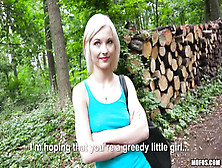 Young Blonde Slut Zazie Skymm Fucked Outdoor In The Woods