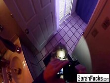 Pornstar Sarah Jessie Gives A Bj In The Bathroom