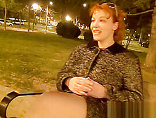 Public Provocation With A Redhead Chubby Girl