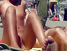 Brunette Naked Nudist Goddess Spied At The Beach Voyeur