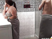 In The Shower,  Still Horny As Fuck! Catalina And Mike Vegas