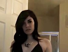 Beautiful Goth Does Blowjob And More