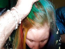 Rainbow Haired Pixie Pawg Gives Amazing Quickie Oral Sex While She Is Supposed To Be Working