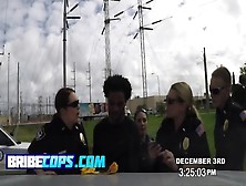 Shameless Female Cops Have A Black Guy Eating Their Big Asses