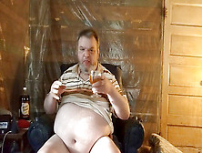 Buzzed Fat Pig Drinks Piss And Cums In A Sticky Filth