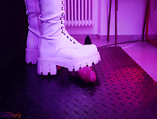 Slave Pov Of Tamy Destroying Your Cock In White Snow Boots With An Aggressive Cbt Bootjob And Post Orgasm- Fh Exclusive