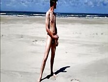 Exhibtionist Jerking At The Beach
