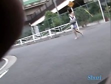 Cute Japanese Girl Getting Top Sharked On The Street In Public