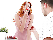 Redhead Cutie Candy Red Gives A Blowjob And Gets Fucked Good
