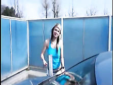 Carwash Girl Paid To Show Her Boobs Sucking Dick And Riding It