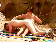 Sunbathing mature nude Pool