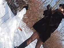 Amateur Porn Babe Fucks Snowman In Front Cuckold Part1