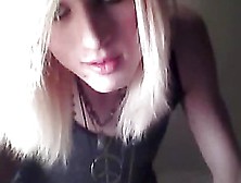 Platinum Blonde Emo Tgirl Does A Bit Of Softcore Posing