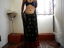 Bhabhi Wear Saree In Home