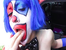 Blonde With A Mask On Her Face Is Getting Fucked On The Side Of The Road